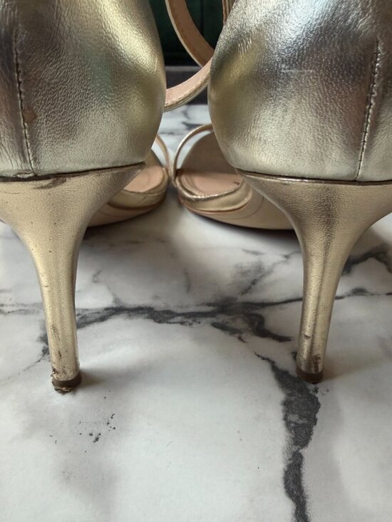 Sam Edelman Patti Gold Leather Sandal Heels Size 8.5 main image 2
